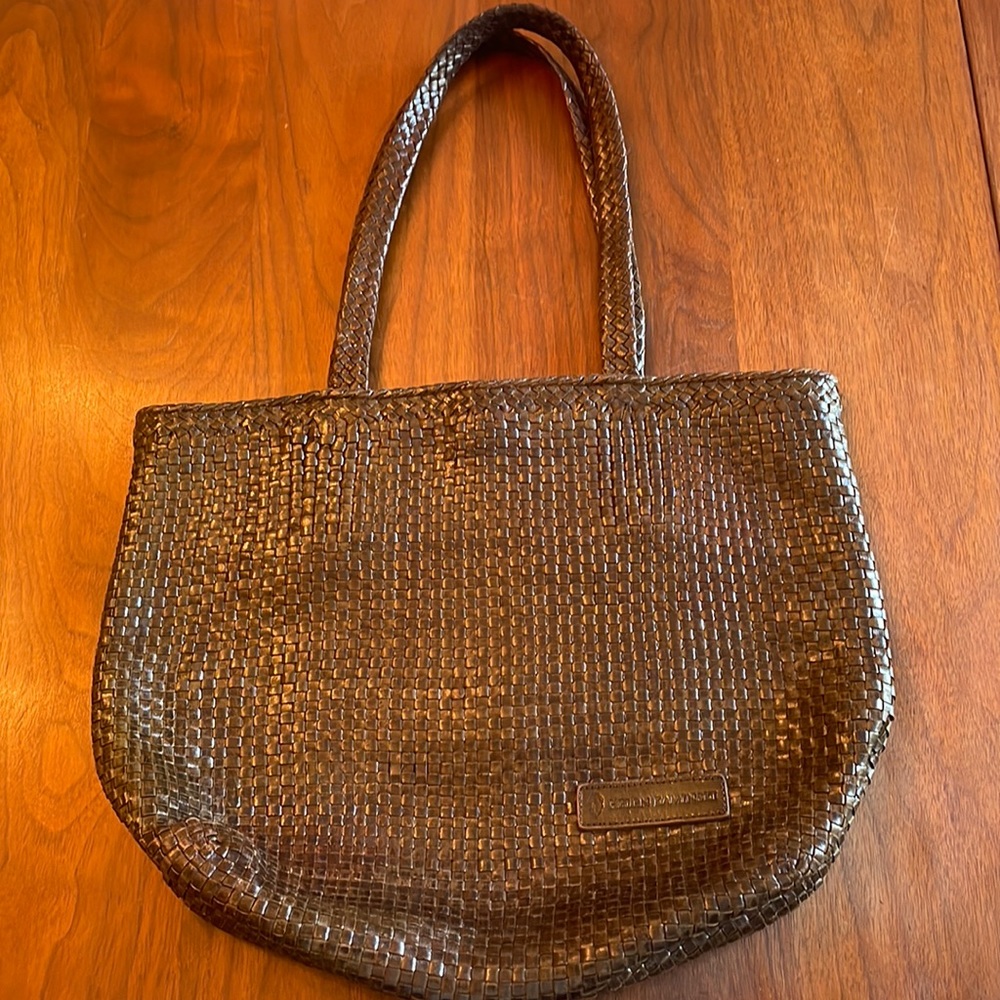 Helen Kaminski Woven Brown Leather Shoulder Bag